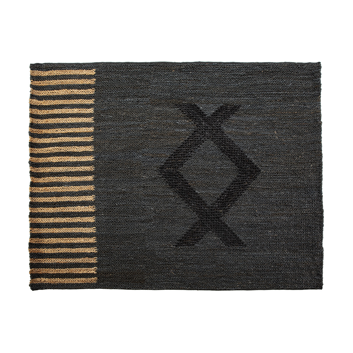 Alfombra 200x250 Yute Negro/Natural