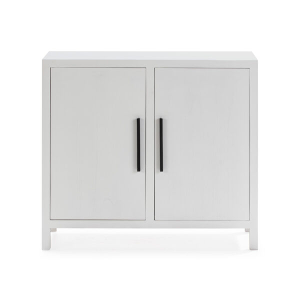 Aparador 100x40x90 Madera de Cedro/Metal Blanco/Negro