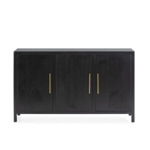 Aparador 150x40x90 Madera de Cedro/Metal Negro/Dorado