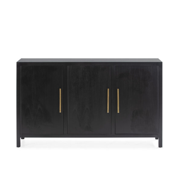 Aparador 150x40x90 Madera de Cedro/Metal Negro/Dorado