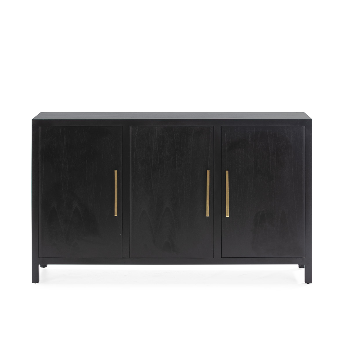 Aparador 150x40x90 Madera de Cedro/Metal Negro/Dorado