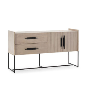 Aparador 150x46x86 Madera Natural/Metal Negro