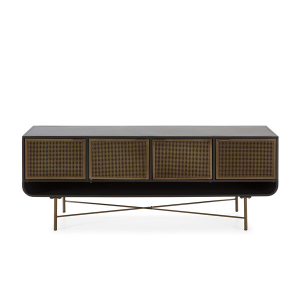 Aparador 163x42x62 Metal Dorado/Negro