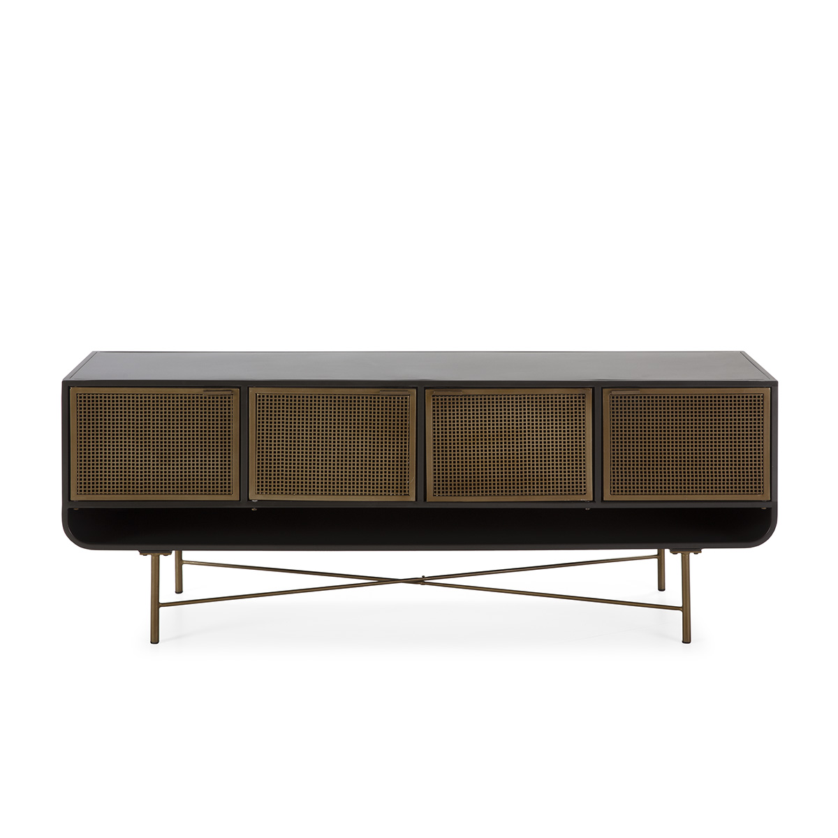 Aparador 163x42x62 Metal Dorado/Negro