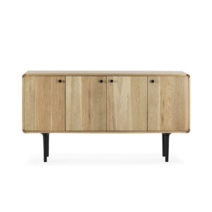 Aparador 168x45x89 Madera de Roble/Metal -- Natural/Negro