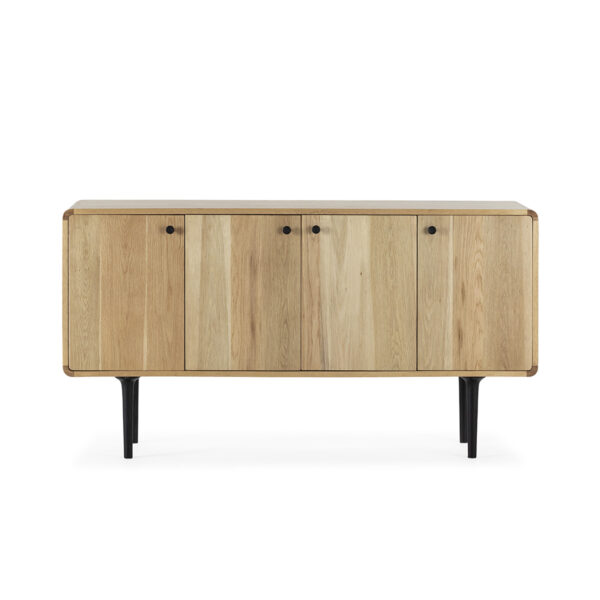 Aparador 168x45x89 Madera de Roble/Metal -- Natural/Negro