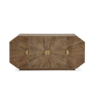Aparador 180x45x85 Madera Erosionada/Metal Dorado
