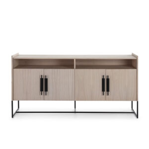 Aparador 180x46x94 Madera Natural/Metal Negro