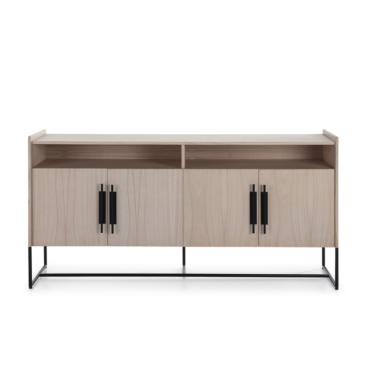Aparador 180x46x94 Madera Natural/Metal Negro