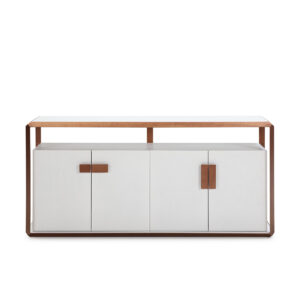 Aparador 180x48x85 Madera Blanco/Metal Color Cobre