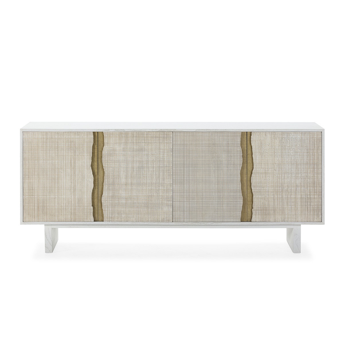 Aparador 200x45x85 Madera de Cedro -- Blanco/Dorado