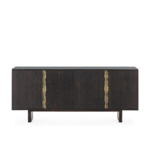 Aparador 200x45x85 Madera de Cedro -- Marrón Oscuro/Dorado