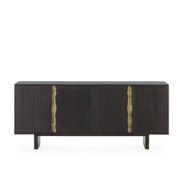 Aparador 200x45x85 Madera de Cedro -- Marrón Oscuro/Dorado
