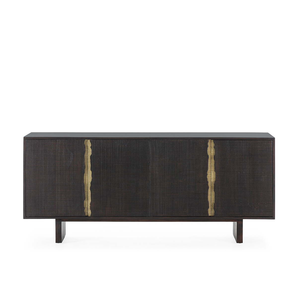 Aparador 200x45x85 Madera de Cedro -- Marrón Oscuro/Dorado