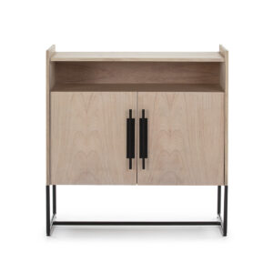 Aparador 90x40x93 Madera Natural/Metal Negro