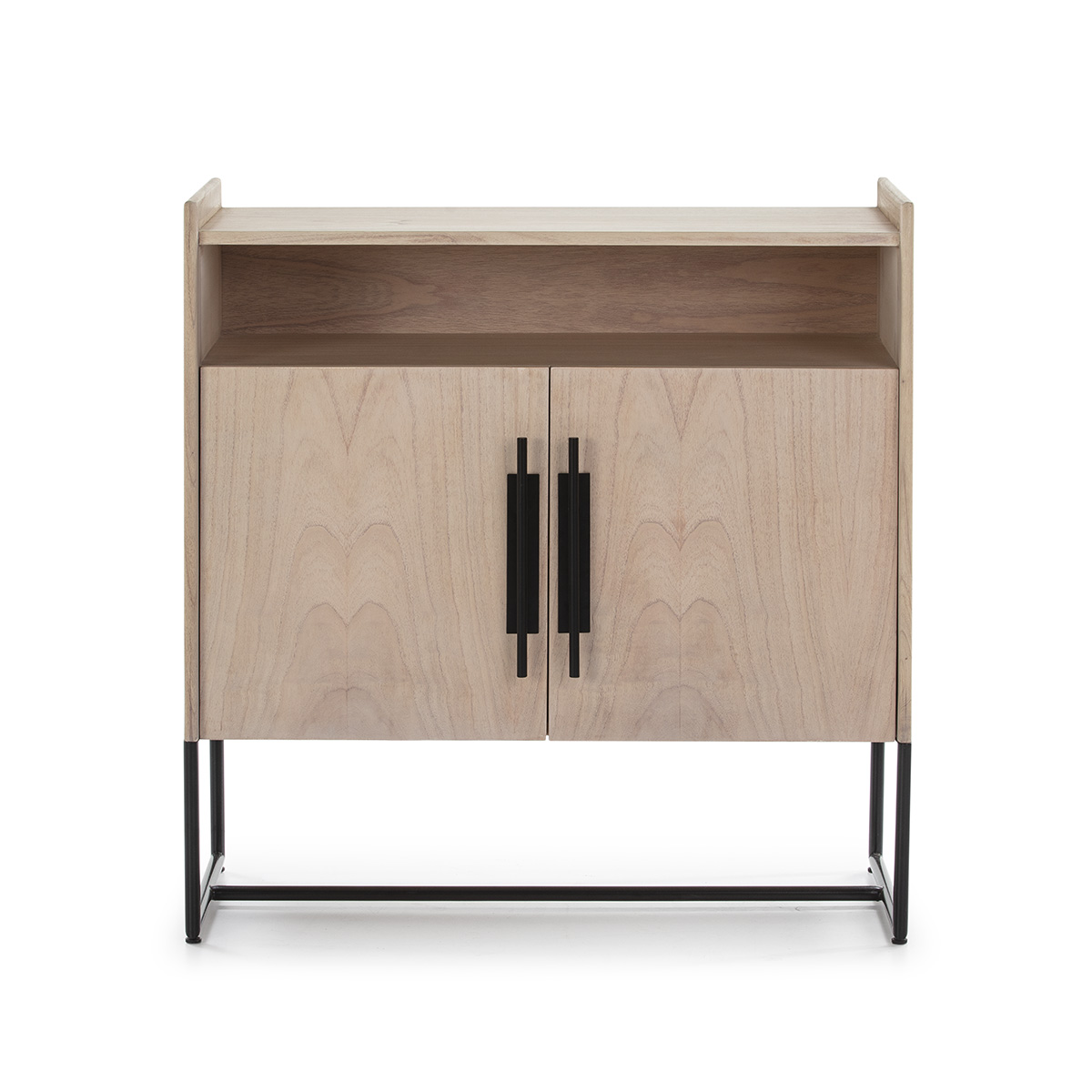 Aparador 90x40x93 Madera Natural/Metal Negro