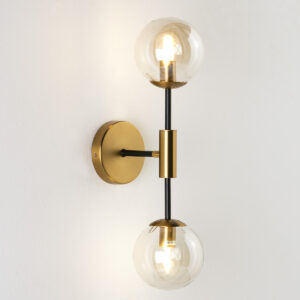Aplique 13x20x50 Cristal Ambar/Metal Dorado/Negro
