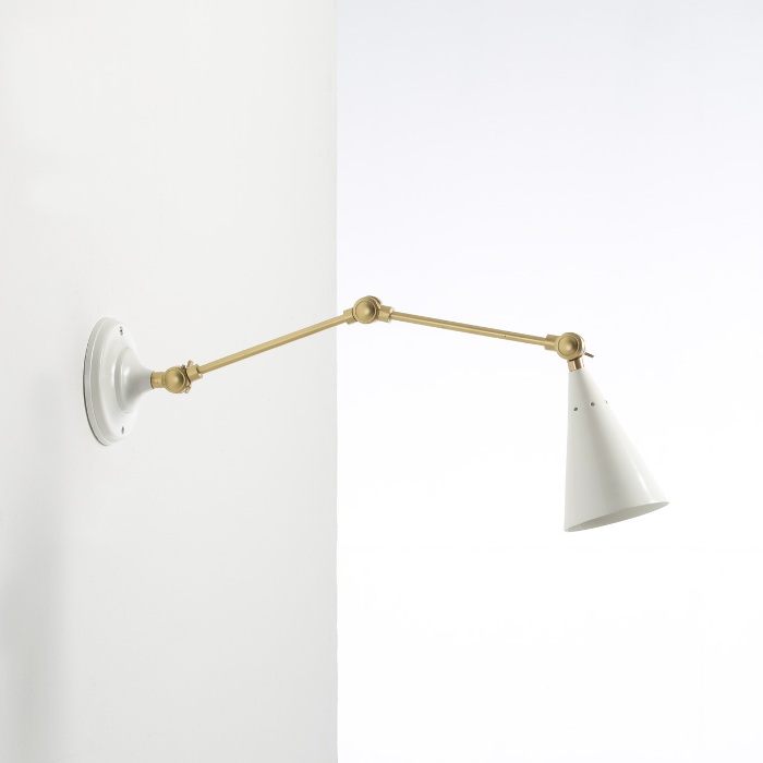 Aplique 14x59x26 Metal Blanco/Bronce