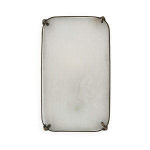 Aplique 15x12x25 Alabastro/Metal -- Blanco/Laton Envejecido