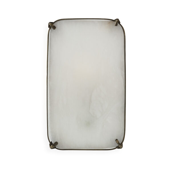 Aplique 15x12x25 Alabastro/Metal -- Blanco/Laton Envejecido