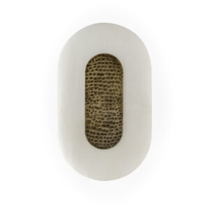 Aplique 15x13x25 Alabastro/Metal -- Blanco/Laton Envejecido