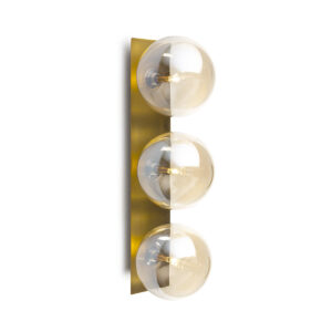 Aplique 15x18x50 Cristal Ámbar/Metal Dorado