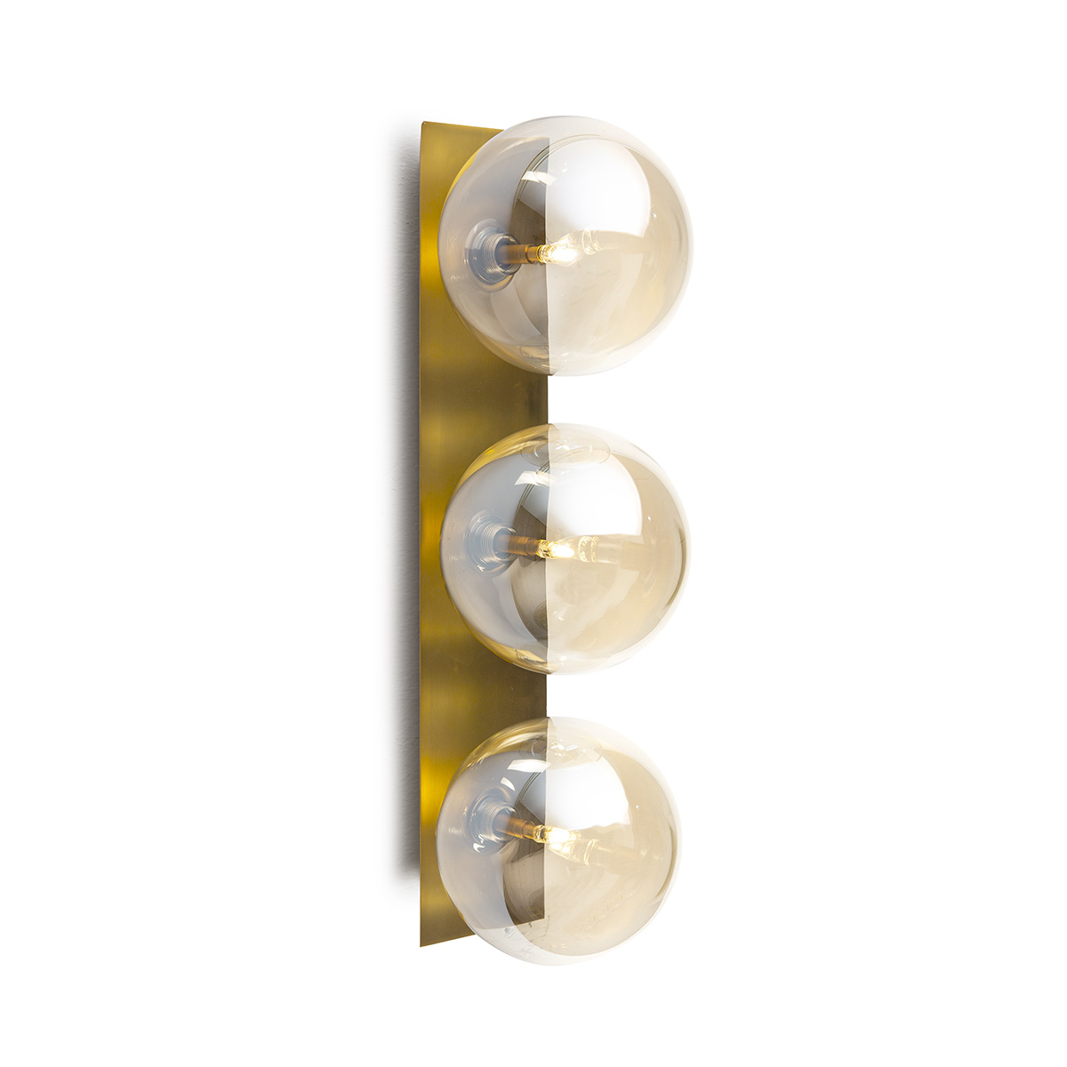 Aplique 15x18x50 Cristal Ámbar/Metal Dorado