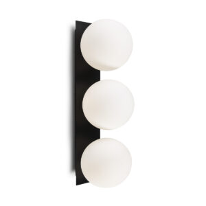 Aplique 15x18x50 Cristal Blanco/Metal Negro