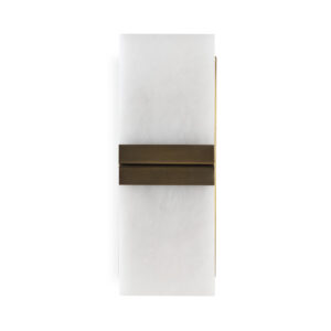 Aplique 15x19x41 Alabastro/Metal -- Blanco/Laton Envejecido