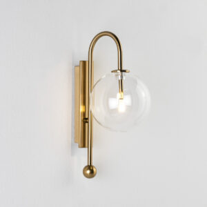 Aplique 15x21x37 Cristal/Metal Dorado con bombilla