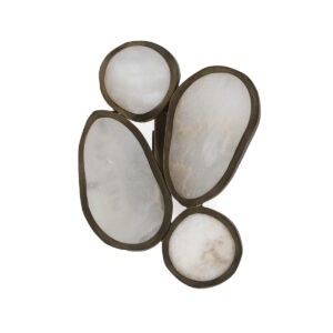 Aplique 17x12x21 Alabastro/Metal -- Blanco/Laton Envejecido