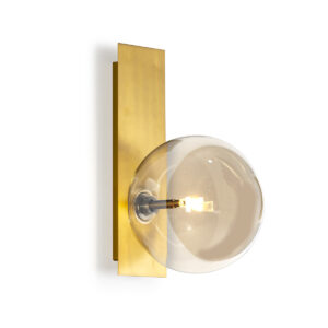 Aplique 17x20x30 Cristal Ámbar/Metal Dorado
