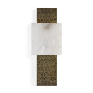 Aplique 18x12x45 Alabastro/Metal -- Blanco/Laton Envejecido