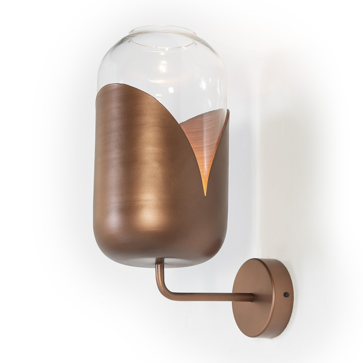 Aplique 19x28x42 Cristal/Metal Color Cobre