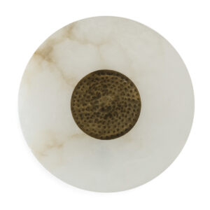 Aplique 25x13x25 Alabastro/Metal -- Blanco/Laton Envejecido