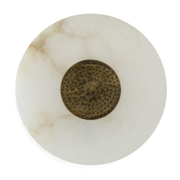 Aplique 25x13x25 Alabastro/Metal -- Blanco/Laton Envejecido