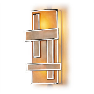 Aplique 27x11x52 Acrilico Ámbar/Metal Plateado