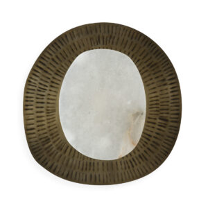 Aplique 29x12x30 Alabastro/Metal -- Blanco/Laton Envejecido