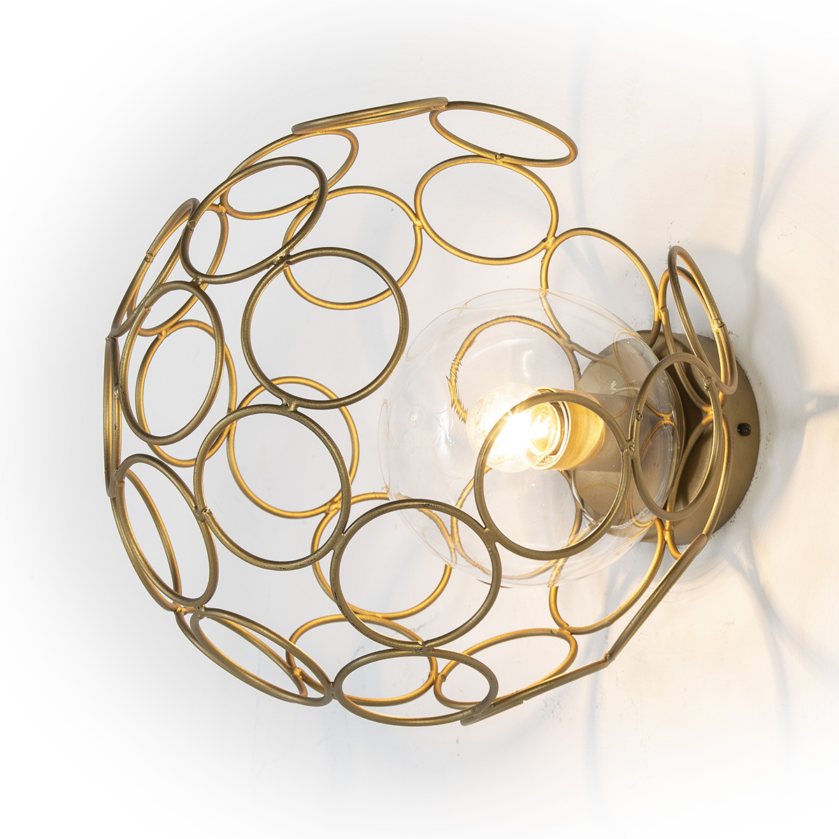 Aplique 30x33x30 Cristal/Metal Dorado