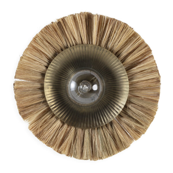 Aplique 53x20x53 Hierba Marina/Metal/Cristal -- Natural/Laton Envejecido