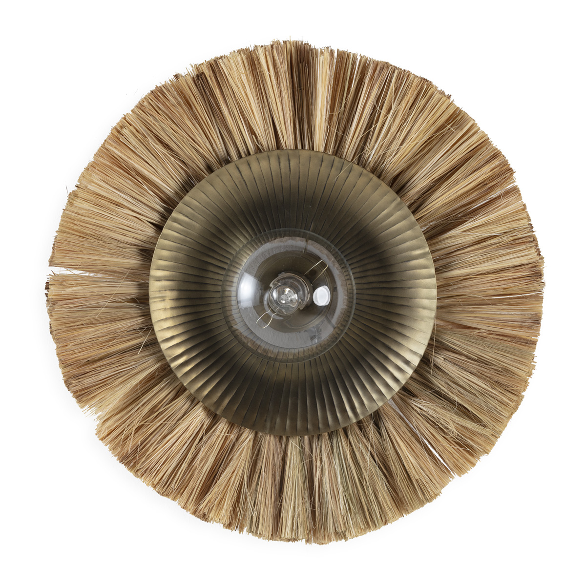 Aplique 53x20x53 Hierba Marina/Metal/Cristal -- Natural/Laton Envejecido