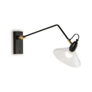 Aplique 65x19x27 Cristal/Metal Dorado/Negro