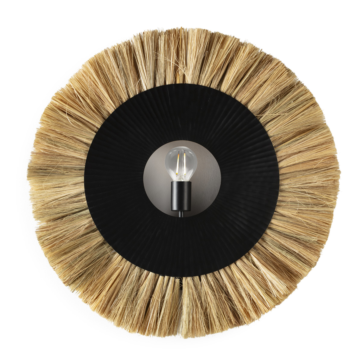 Aplique 65x8x65 Metal/Hierba Marina -- Natural/Negro Mate