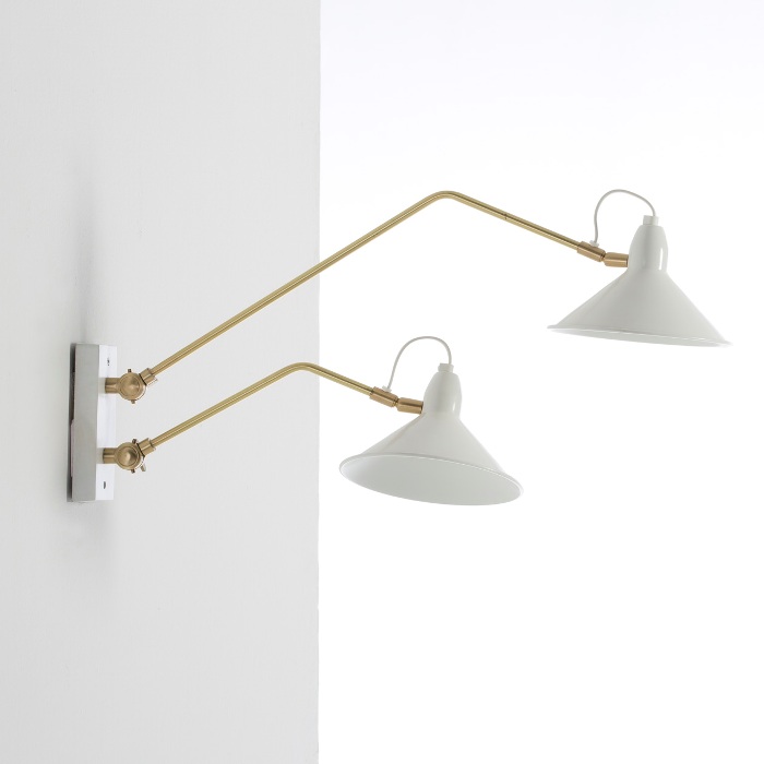 Aplique 66x19x40 Metal Blanco/Bronce