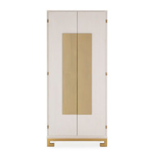 Armario 85x45x195 Madera/Metal Blanco/Dorado