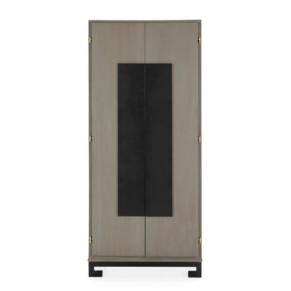 Armario 85x45x195 Madera/Metal Gris/Negro