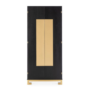 Armario 85x45x195 Madera/Metal Negro/Dorado