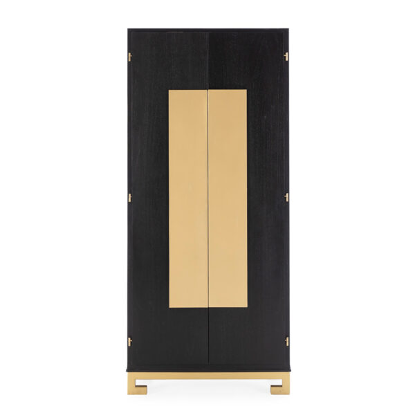 Armario 85x45x195 Madera/Metal Negro/Dorado