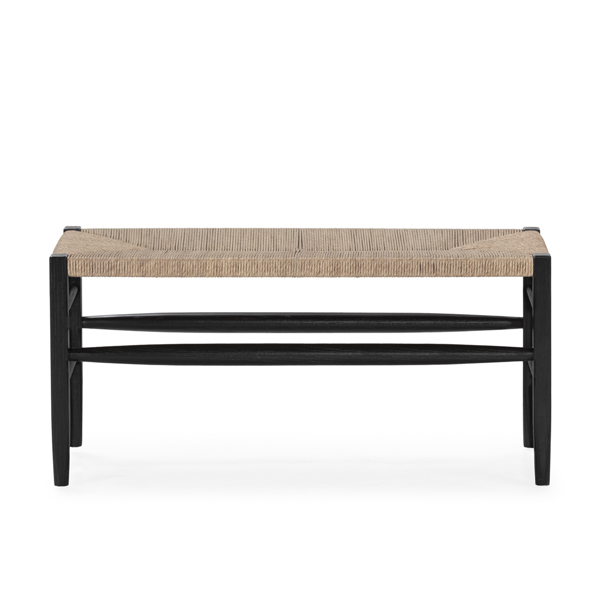 Banco 100x45x47 Madera de Teca/Jacinto de Agua Sintetico -- Negro/Natural