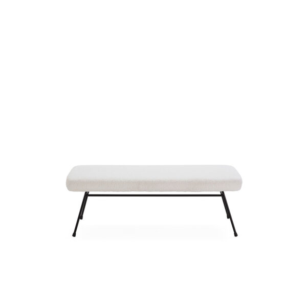 Banco 126x48x44 Metal Negro/Tela Blanco